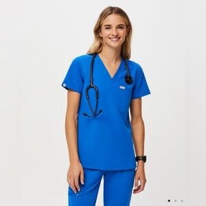 Figs Royal Blue Catarina Top - Size Small